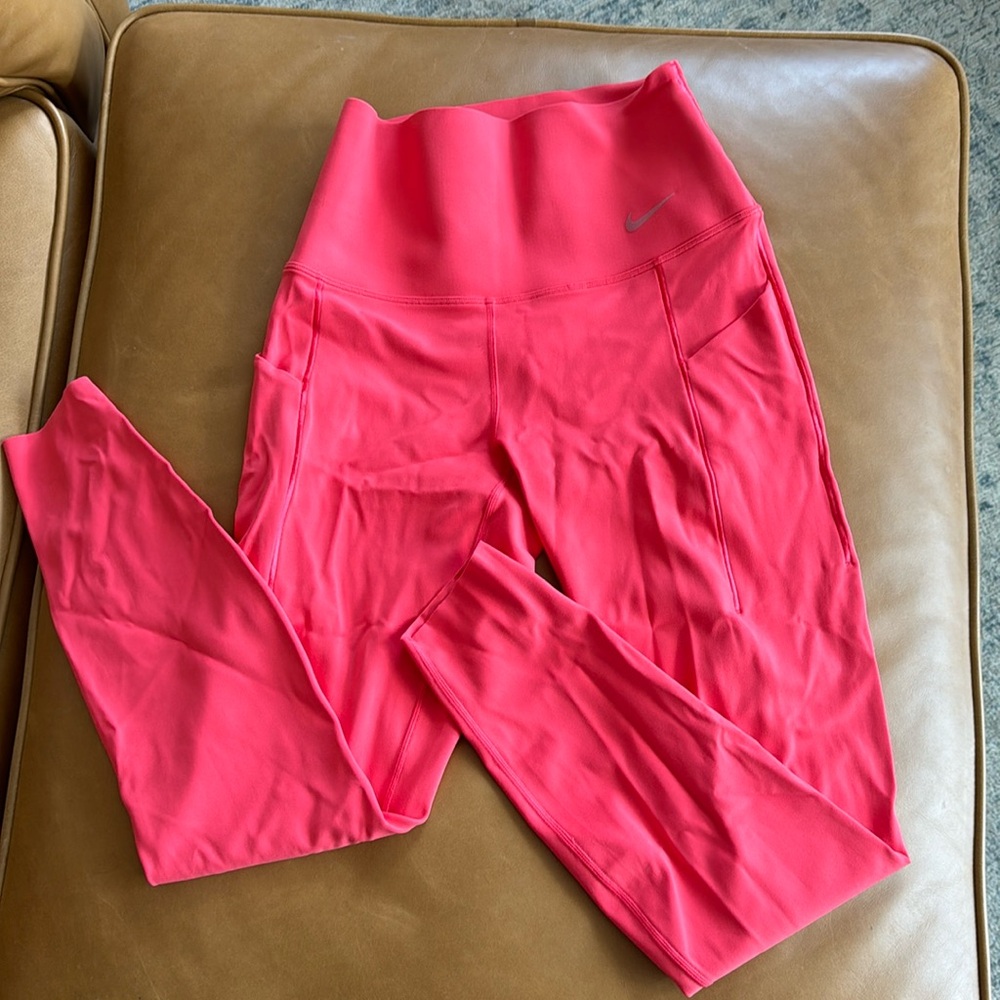 Full length red Nike leggings